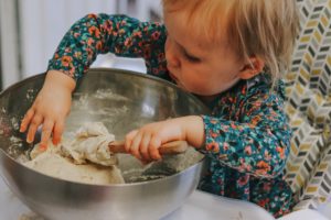 mixing the dough