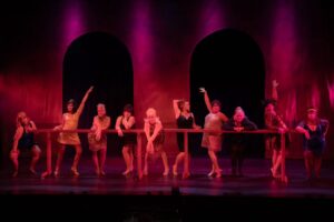 The cast of Sweet Charity in Fandangos ballroom